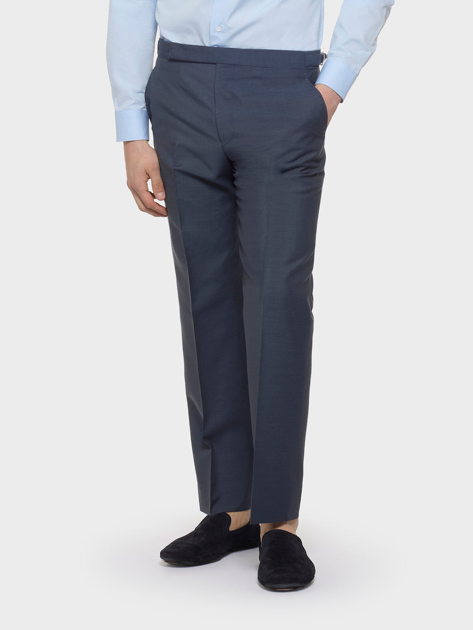 Caruso Menswear Abbigliamento Uomo Abiti Abito macbeth doppiopetto in mohair lana seta blu look 4