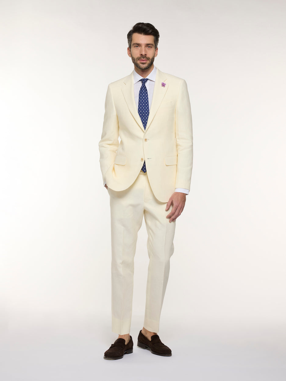 Caruso Menswear Abbigliamento Uomo Abiti Abito macbeth in lino bianco look 2
