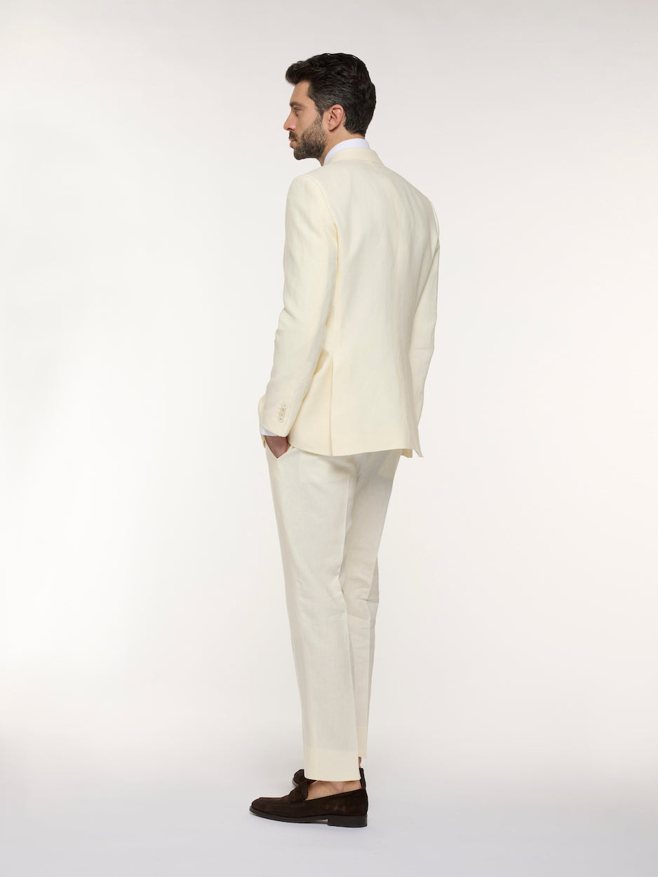 Caruso Menswear Abbigliamento Uomo Abiti Abito macbeth in lino bianco look 3