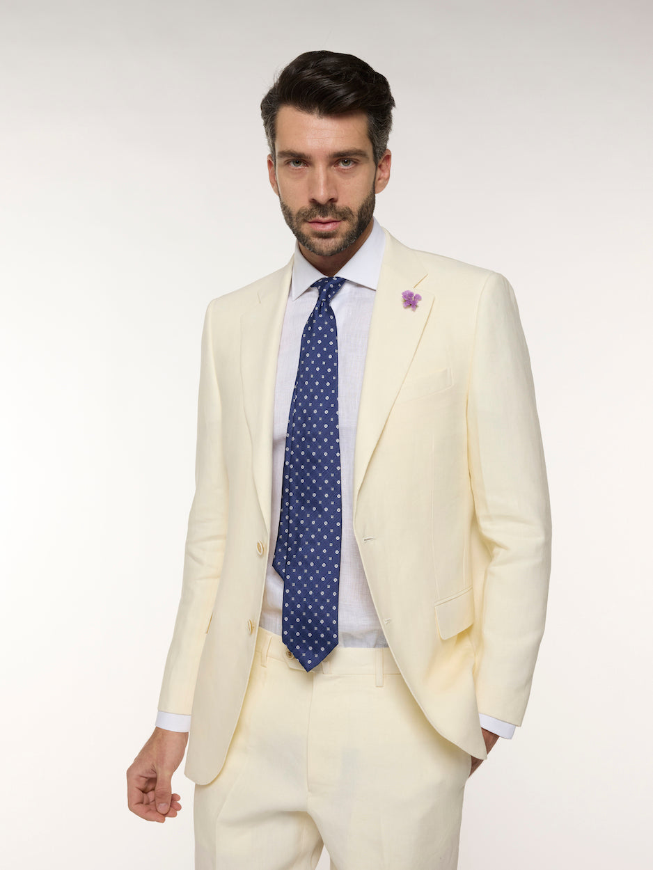 Caruso Menswear Abbigliamento Uomo Abiti Abito macbeth in lino bianco look 5