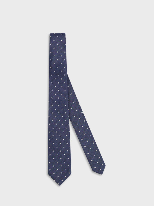 Caruso Menswear Abbigliamento Uomo Cravatte Cravatta in seta jacquard blu look 1