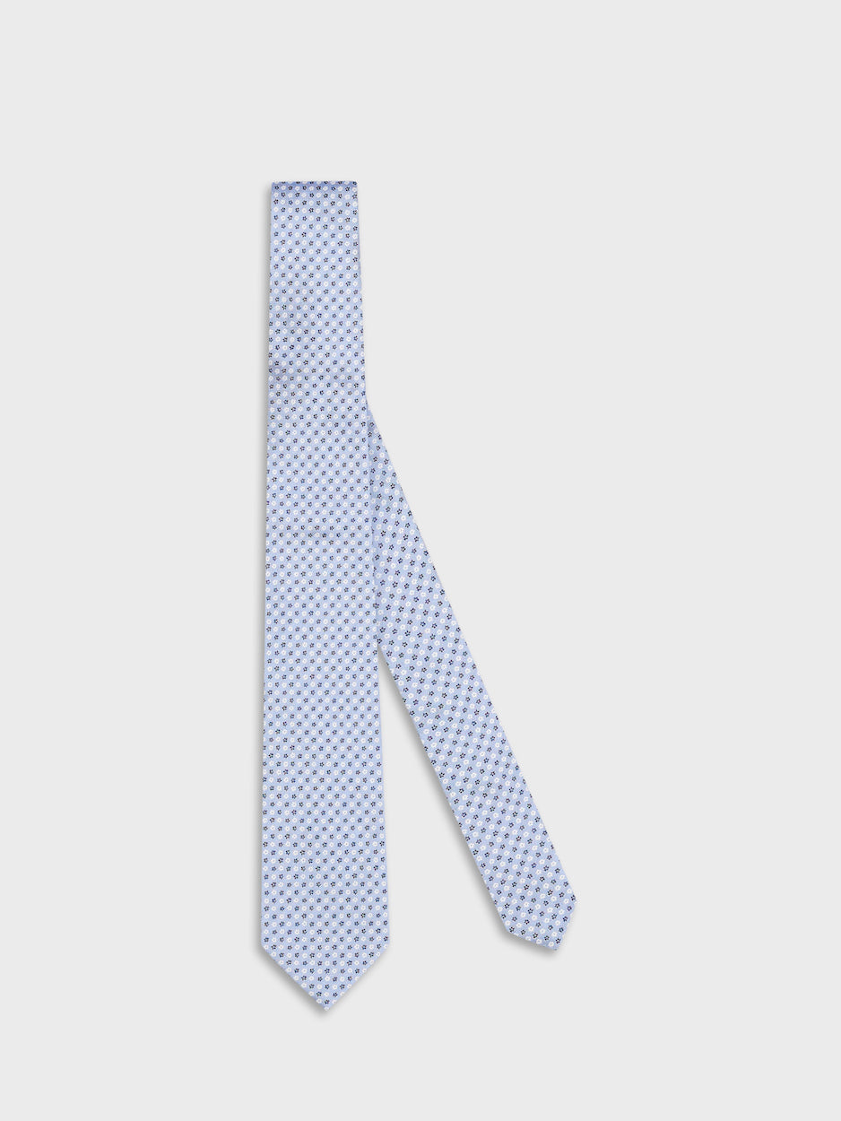 Caruso Menswear Abbigliamento Uomo Cravatte Cravatta in seta jacquard azzurra look 1