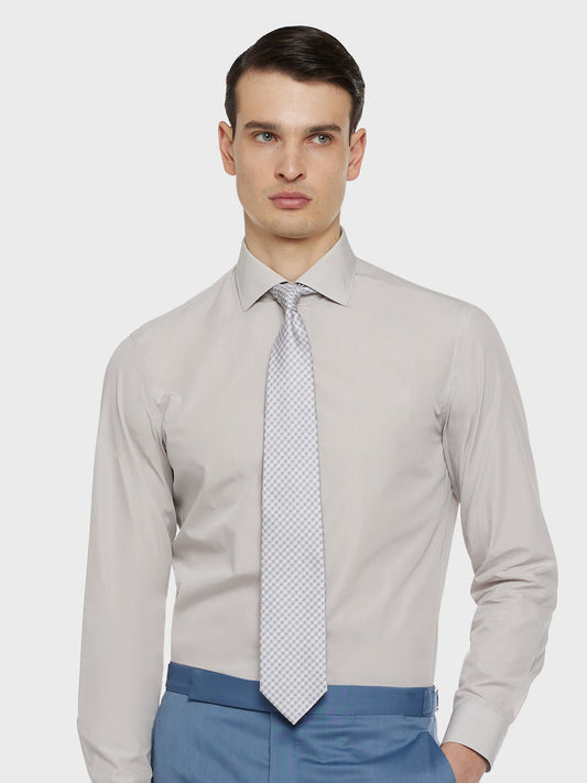 Caruso Menswear Abbigliamento Uomo Cravatte Cravatta in seta jacquard a fiori grigia look 2