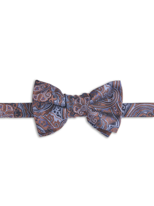 Papillon da annodare in seta paisley blu notte