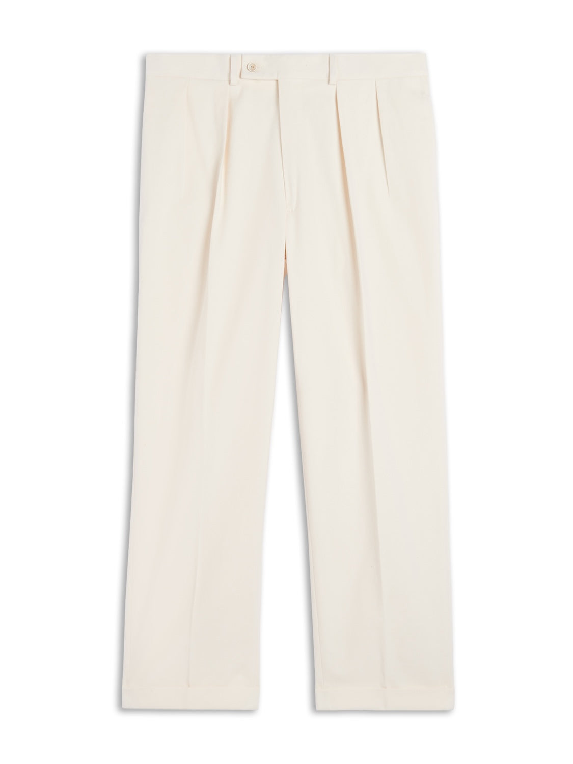Pantalone vita alta in gabardina di cotone bianco