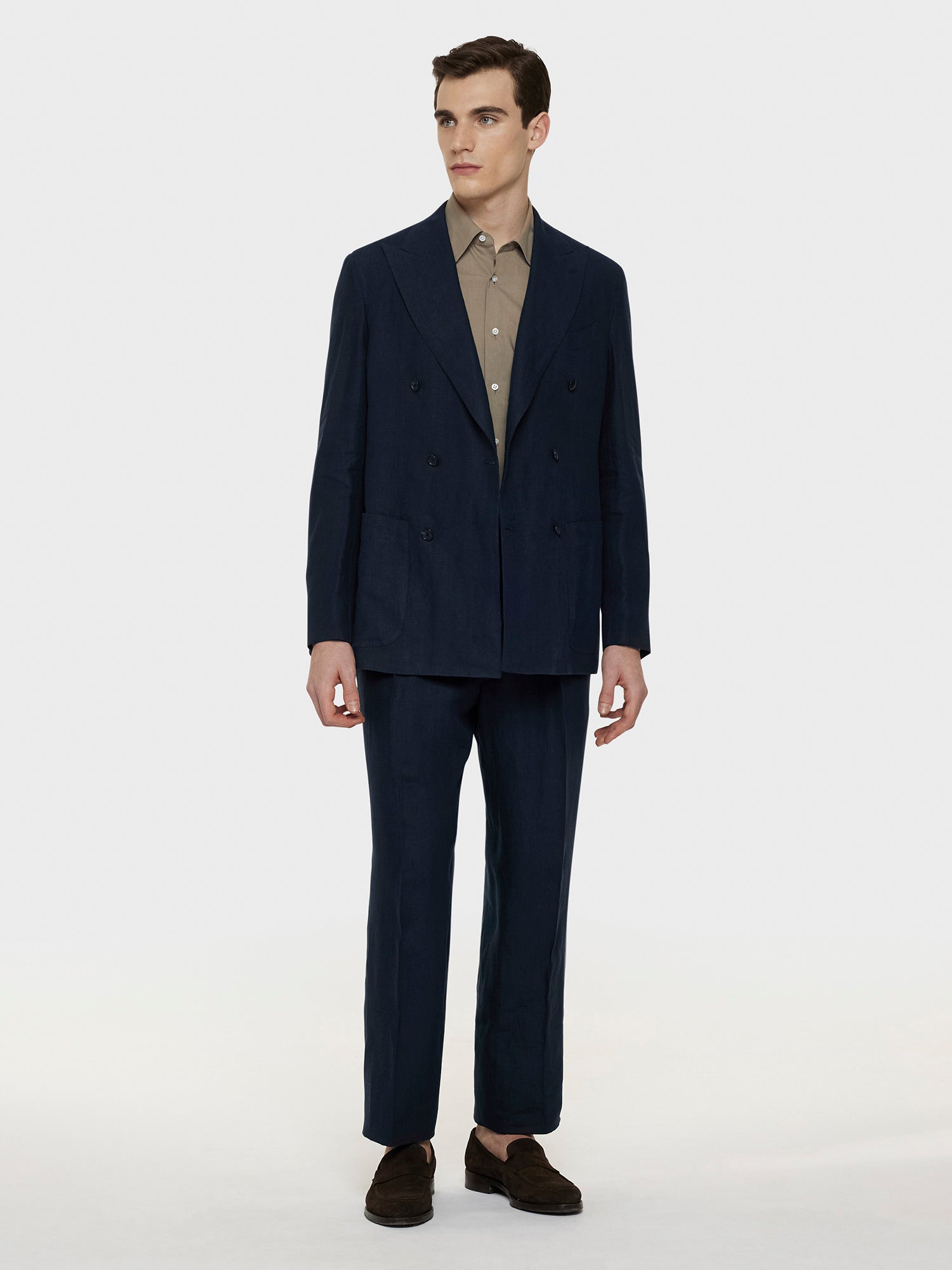 Caruso Menswear Abbigliamento Uomo Pantalone in lino blu total look
