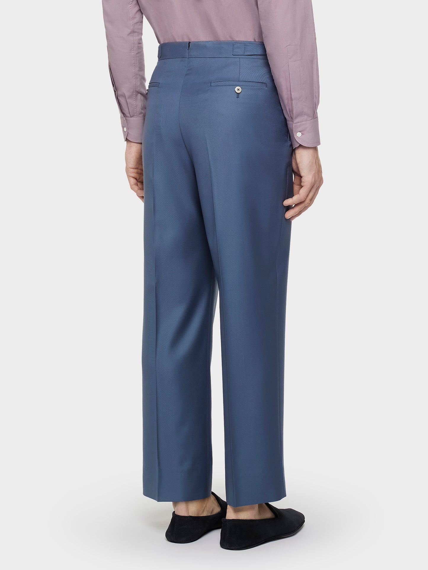 Caruso Menswear Abbigliamento Uomo Pantaloni Pantalone a vita alta in lana blu look 4