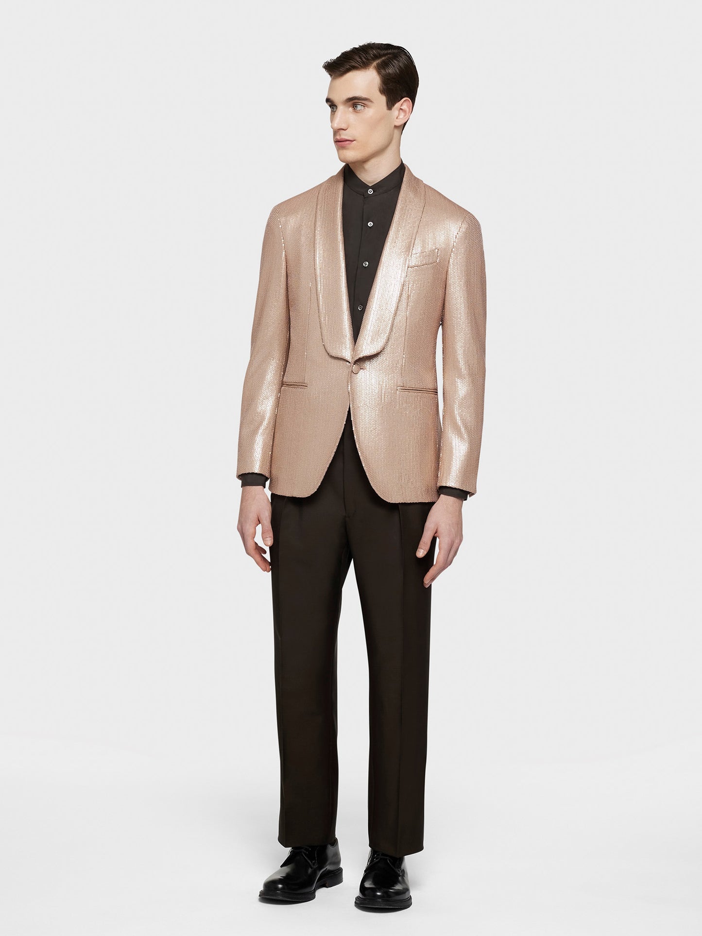 Caruso Menswear Abbigliamento Uomo Pantalone in lana mohair marrone total look