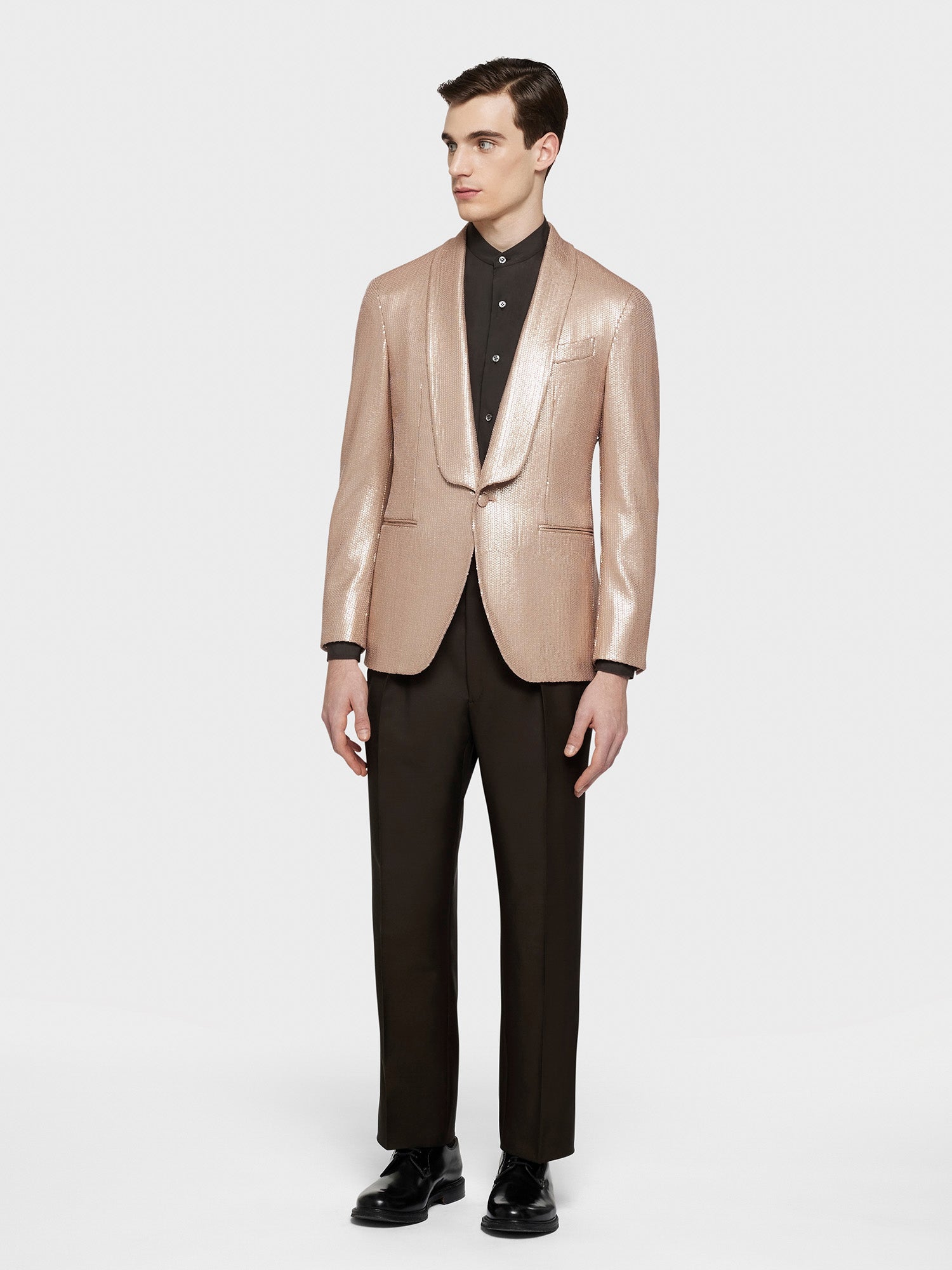Caruso Menswear Abbigliamento Uomo Pantalone in lana mohair marrone total look
