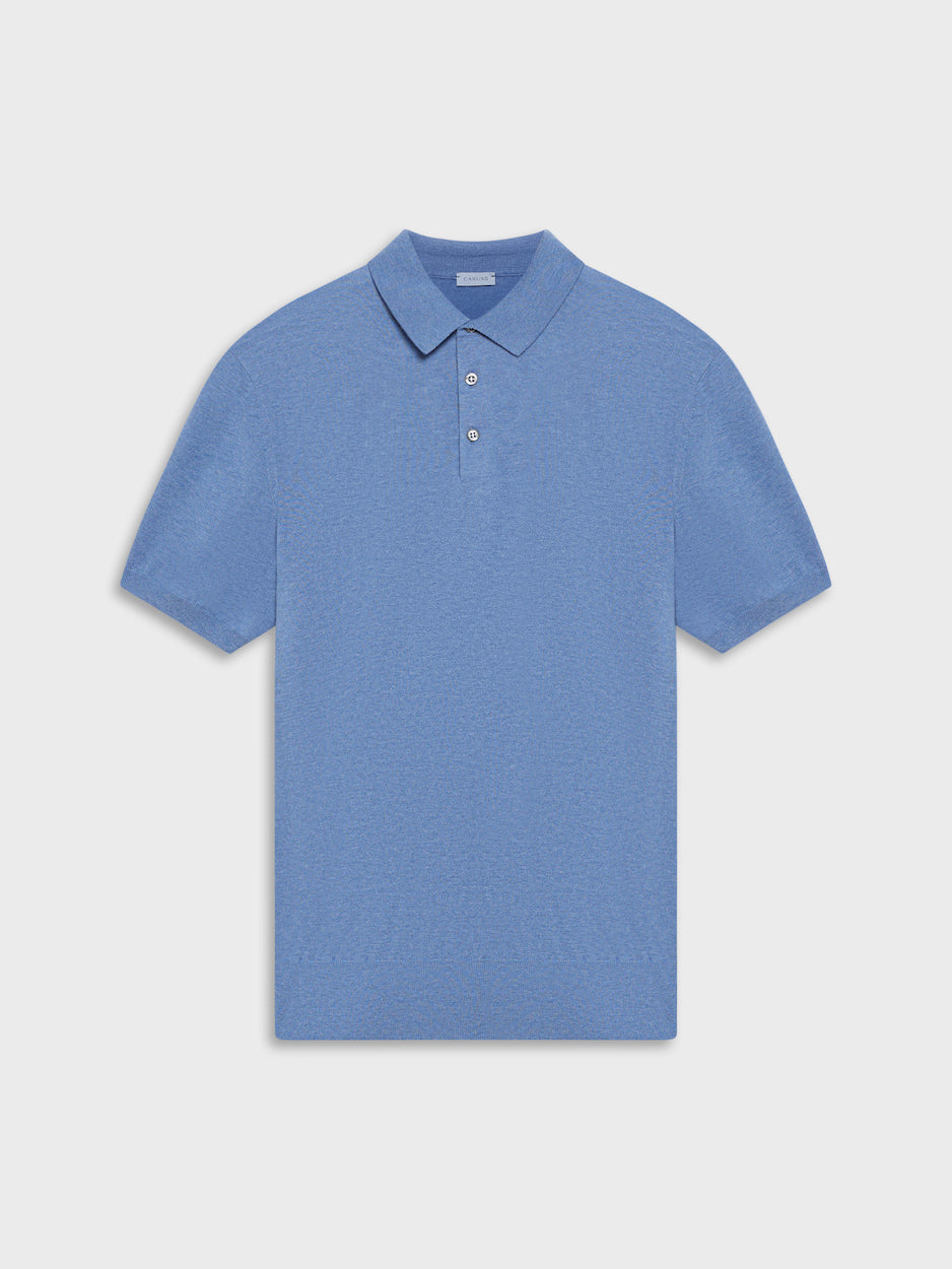 Caruso Menswear Abbigliamento Uomo Polo Polo a maniche corte in cotone blu look 1