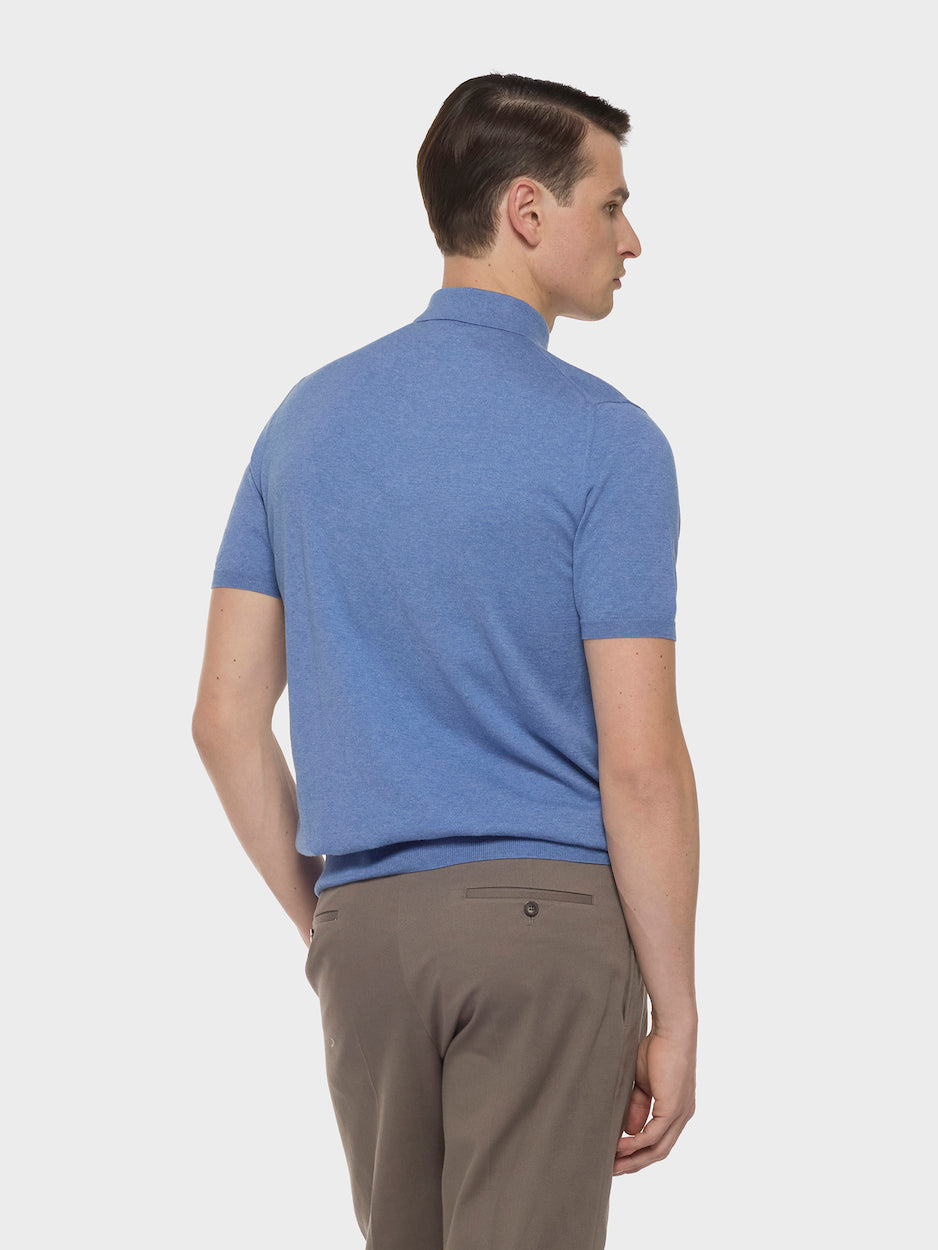 Caruso Menswear Abbigliamento Uomo Polo Polo a maniche corte in cotone blu look 4