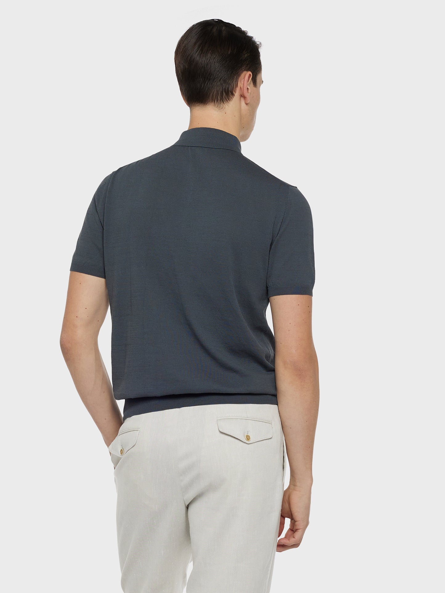 Caruso Menswear Abbigliamento Uomo Polo Polo in cotone grigio antracite look 4