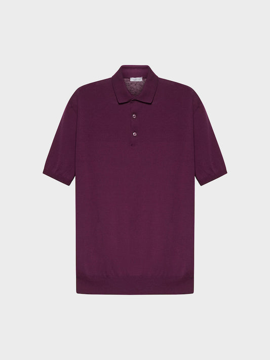Caruso Menswear Abbigliamento Uomo Polo Polo manica corta in cotone color prugna look 1