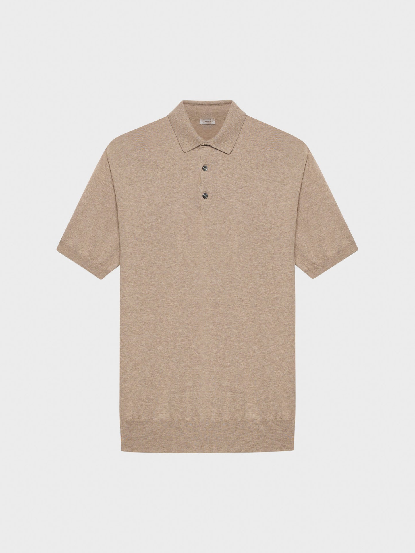 Caruso Menswear Abbigliamento Uomo Polo Polo a maniche corte in cotone sabbia look 1