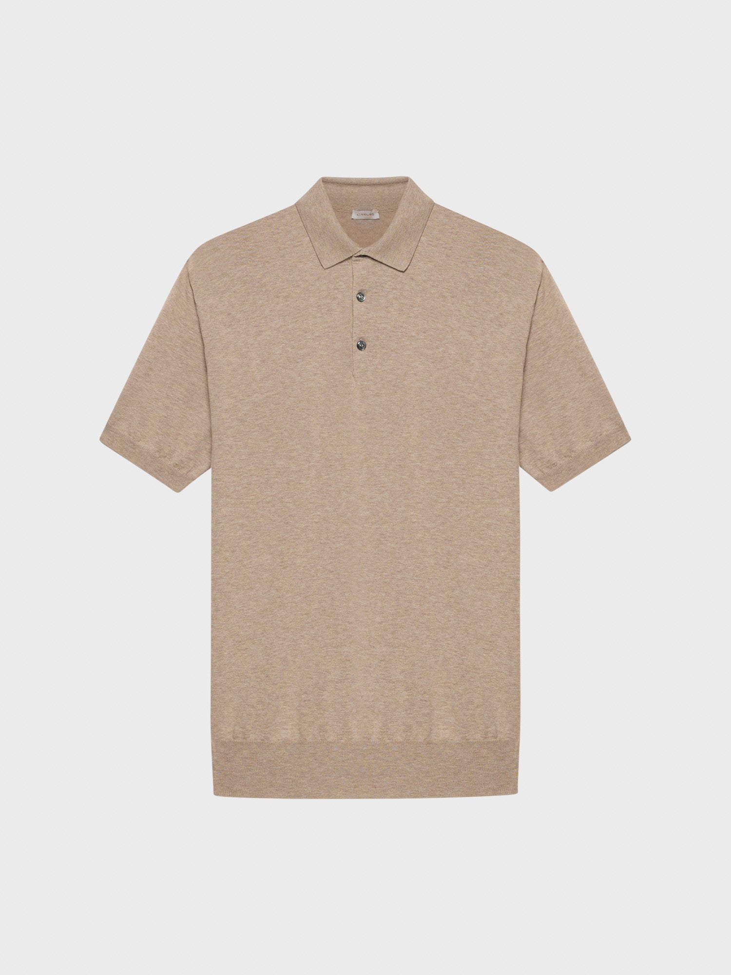 Caruso Menswear Abbigliamento Uomo Polo Polo a maniche corte in cotone sabbia look 1