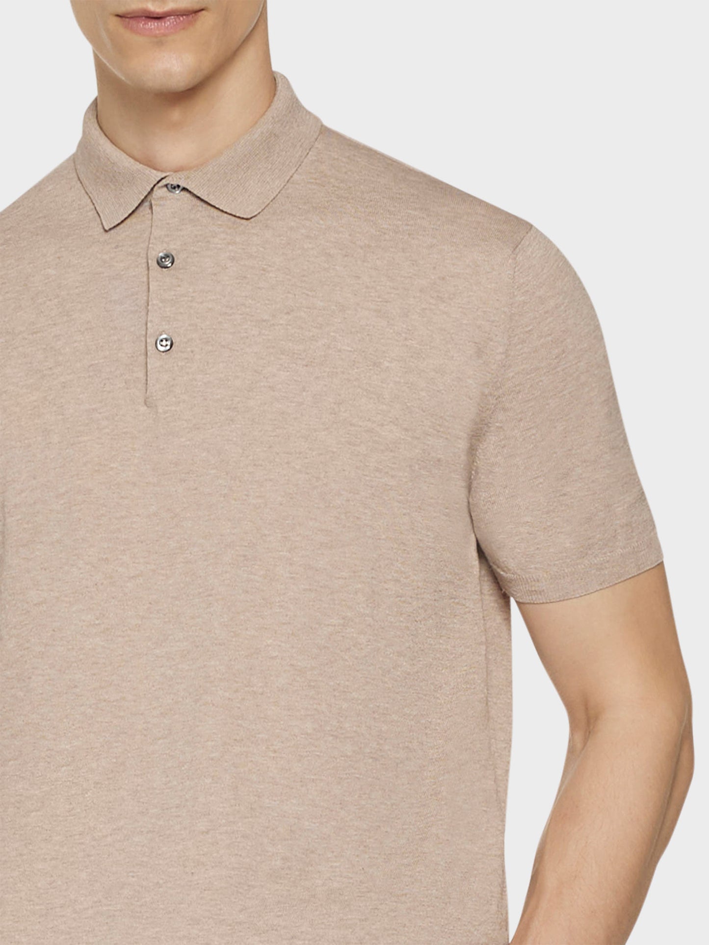 Caruso Menswear Abbigliamento Uomo Polo Polo a maniche corte in cotone sabbia look 5