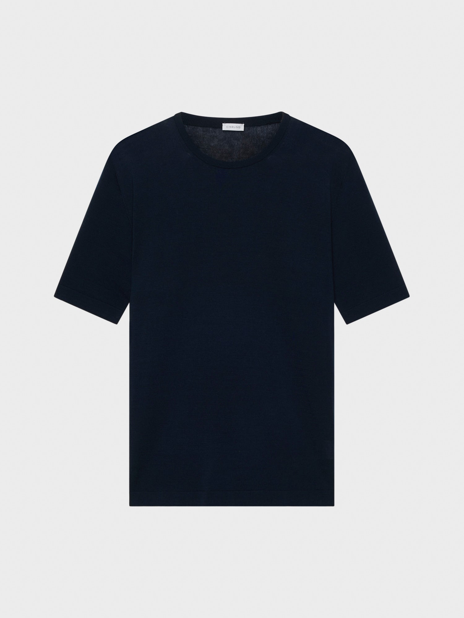 Caruso Menswear Abbigliamento Uomo Maglieria Maglia a maniche corte in cotone blu navy look 2