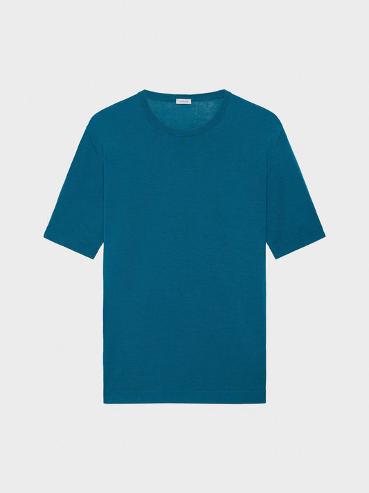 Caruso Menswear Abbigliamento Uomo Maglieria Maglia a maniche corte in cotone blu look 2