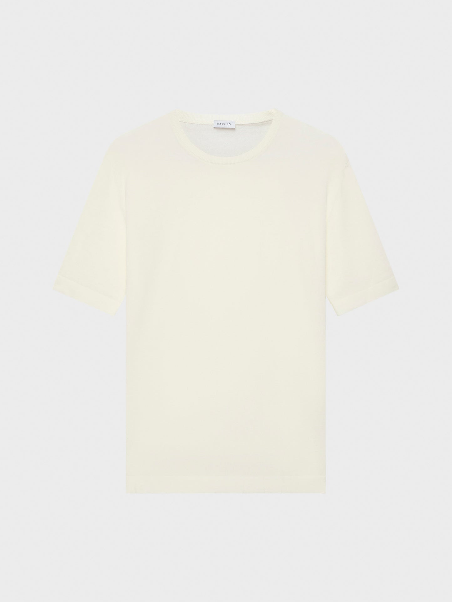 Caruso Menswear Abbigliamento Uomo Maglieria Maglia a maniche corte in cotone bianco look 2