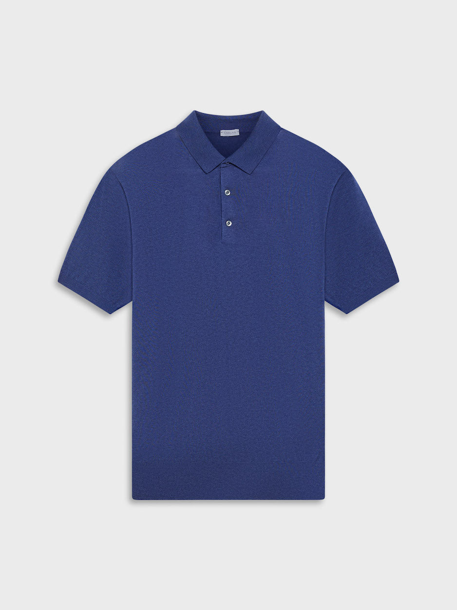 Caruso Menswear Abbigliamento Uomo Polo Polo a maniche corte in cotone blu look 1