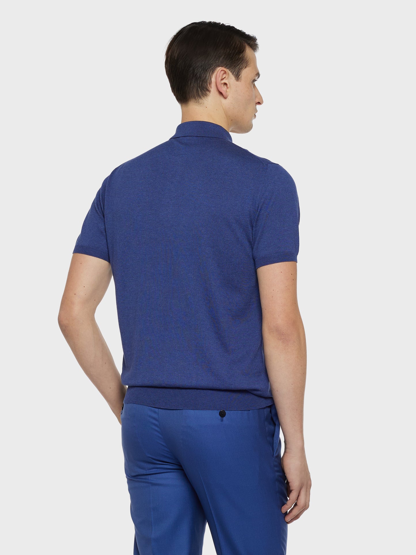 Caruso Menswear Abbigliamento Uomo Polo Polo a maniche corte in cotone blu look 4