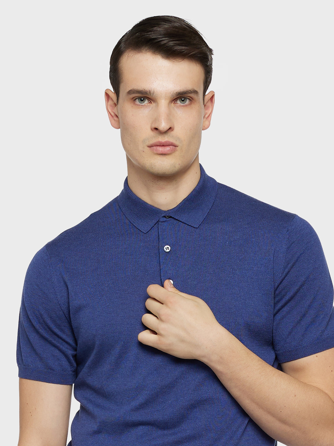 Caruso Menswear Abbigliamento Uomo Polo Polo a maniche corte in cotone blu look 5