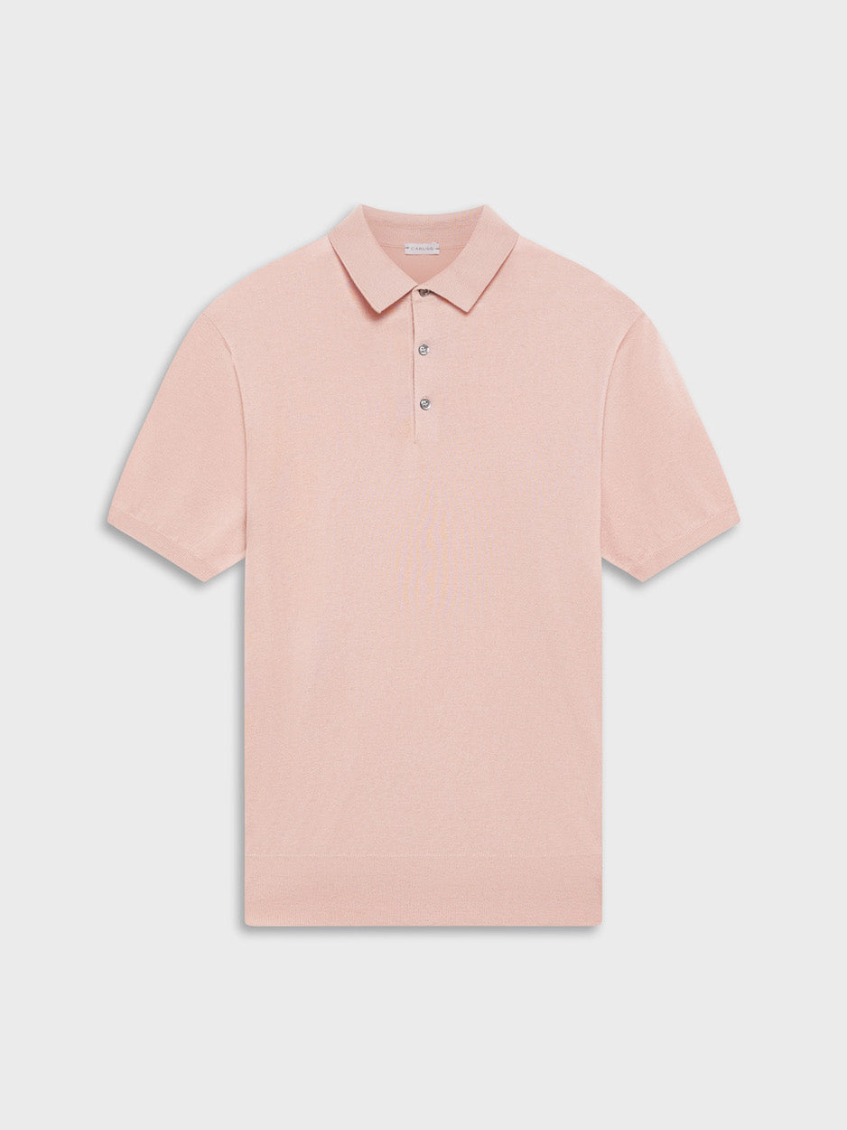 Caruso Menswear Abbigliamento Uomo Polo Polo a maniche corte in cotone rosa look 1