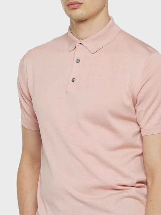 Caruso Menswear Abbigliamento Uomo Polo Polo a maniche corte in cotone rosa look 5