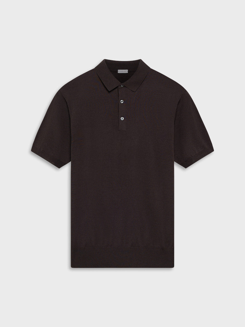 Caruso Menswear Abbigliamento Uomo Polo Polo a maniche corte in cotone marrone look 1