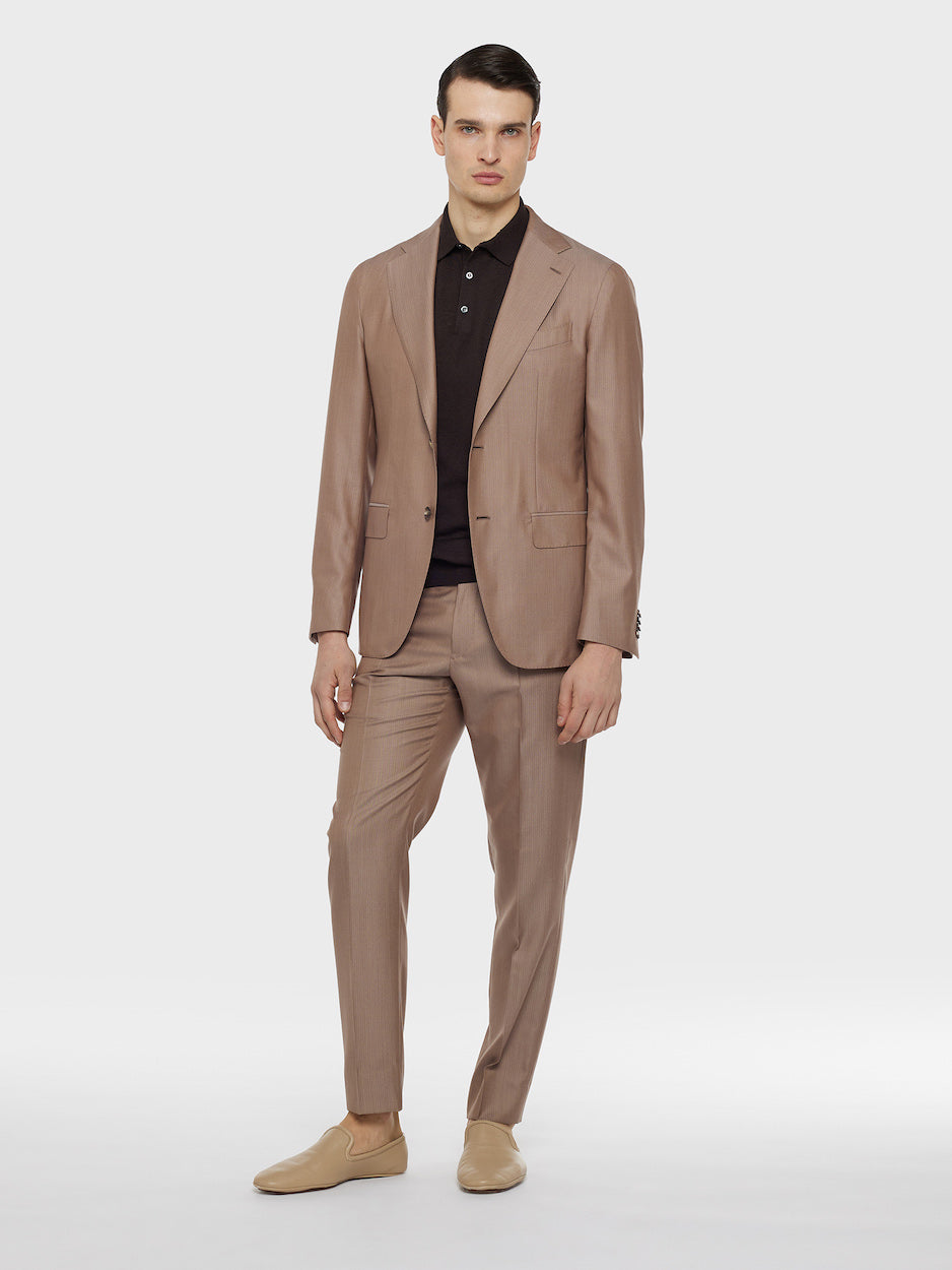 Caruso Menswear Abbigliamento Uomo Polo Polo a maniche corte in cotone marrone look 2
