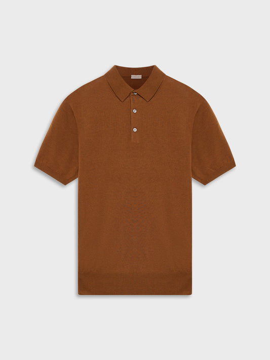 Caruso Menswear Abbigliamento Uomo Polo Polo a maniche corte in cotone beige look 1