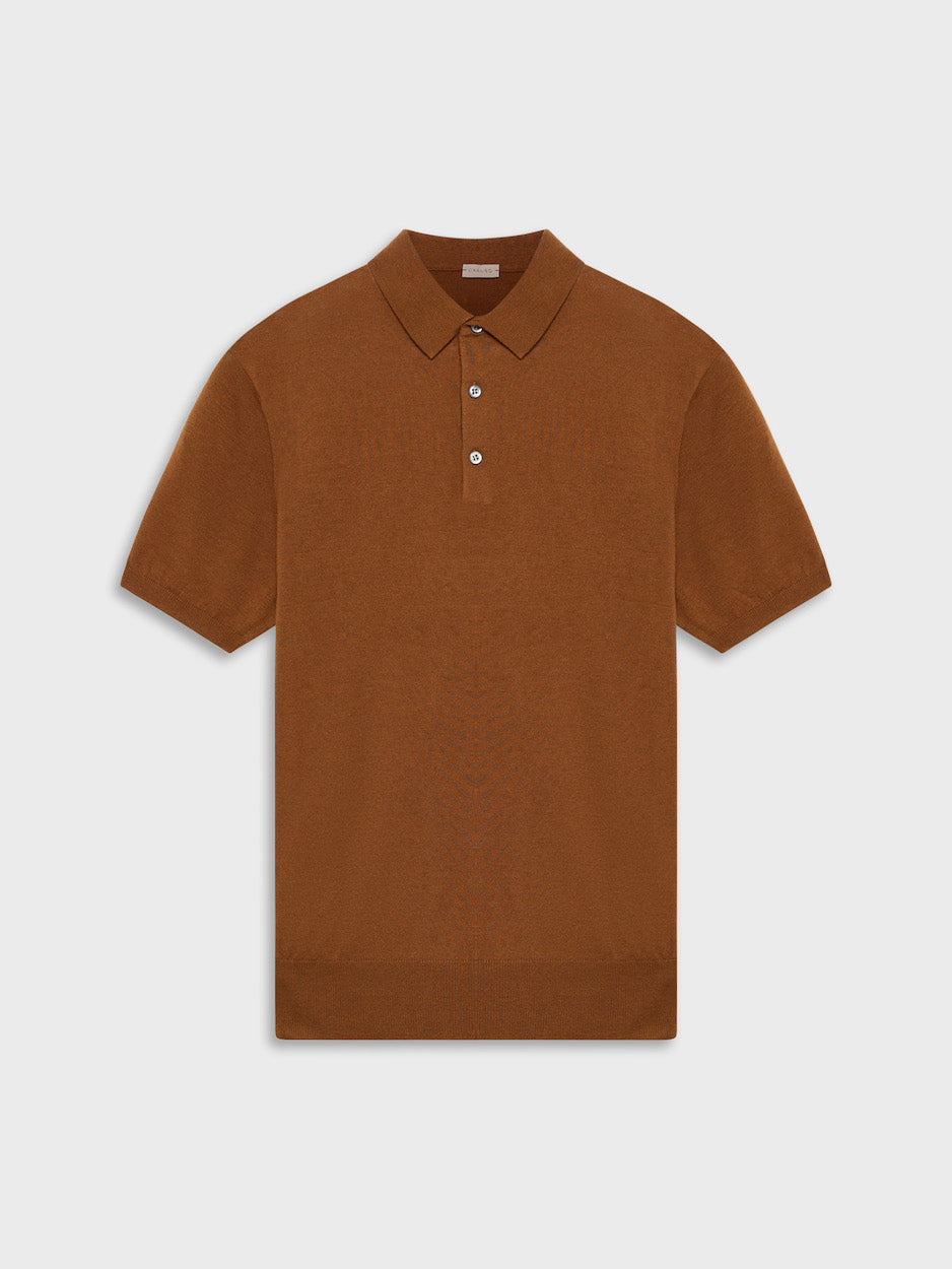Caruso Menswear Abbigliamento Uomo Polo Polo a maniche corte in cotone beige look 1