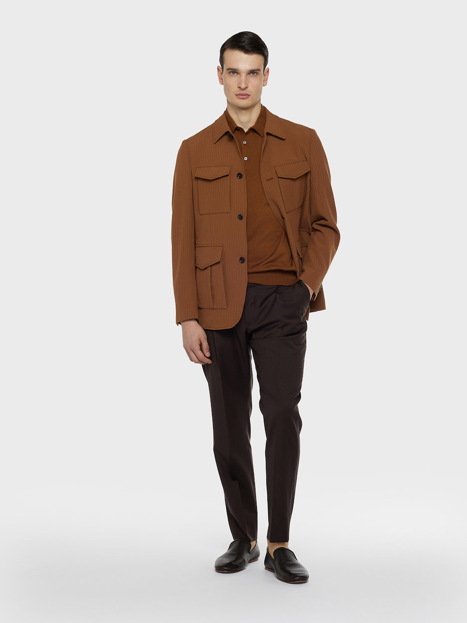 Caruso Menswear Abbigliamento Uomo Polo Polo a maniche corte in cotone beige look 2