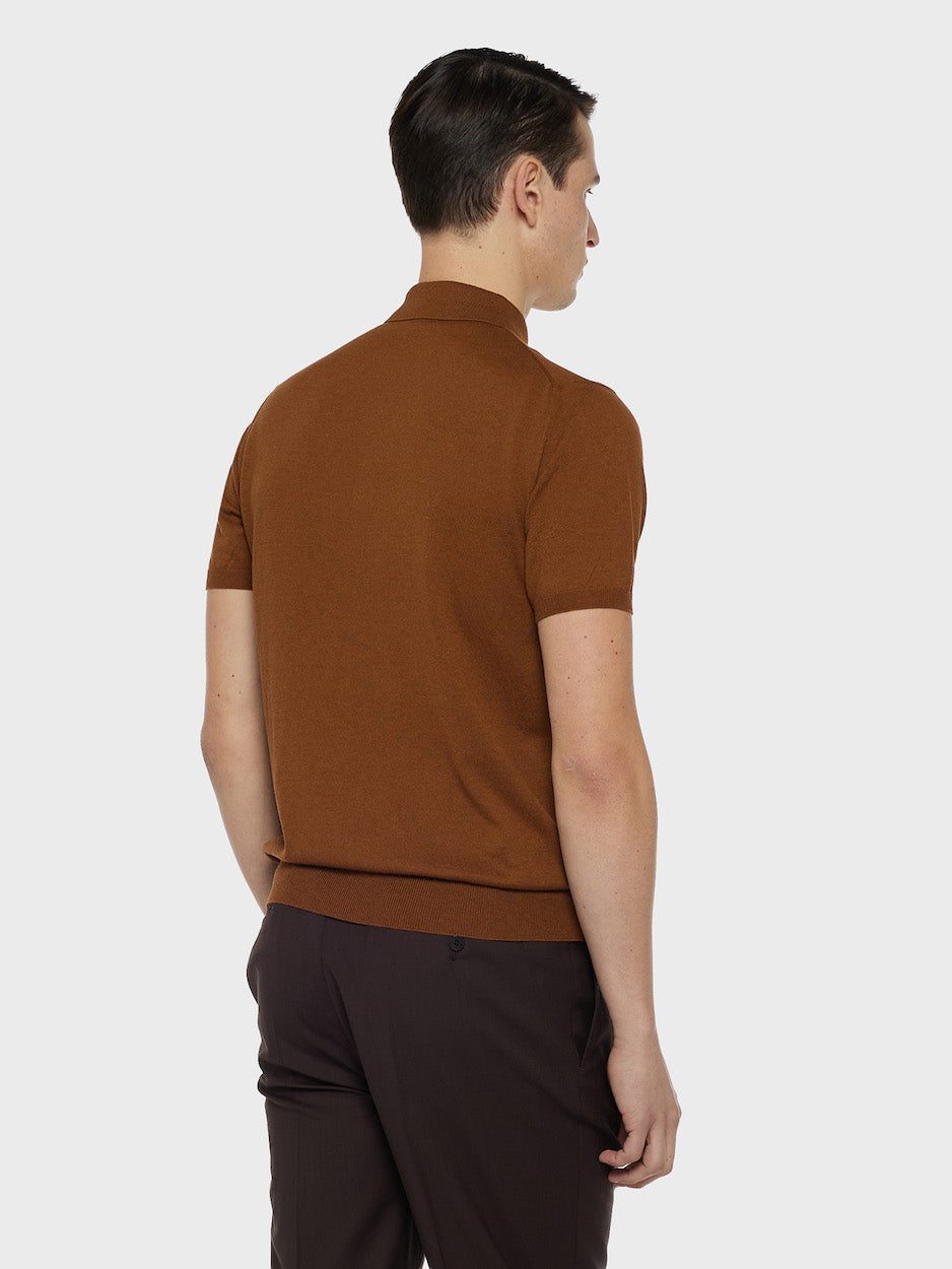 Caruso Menswear Abbigliamento Uomo Polo Polo a maniche corte in cotone beige look 4
