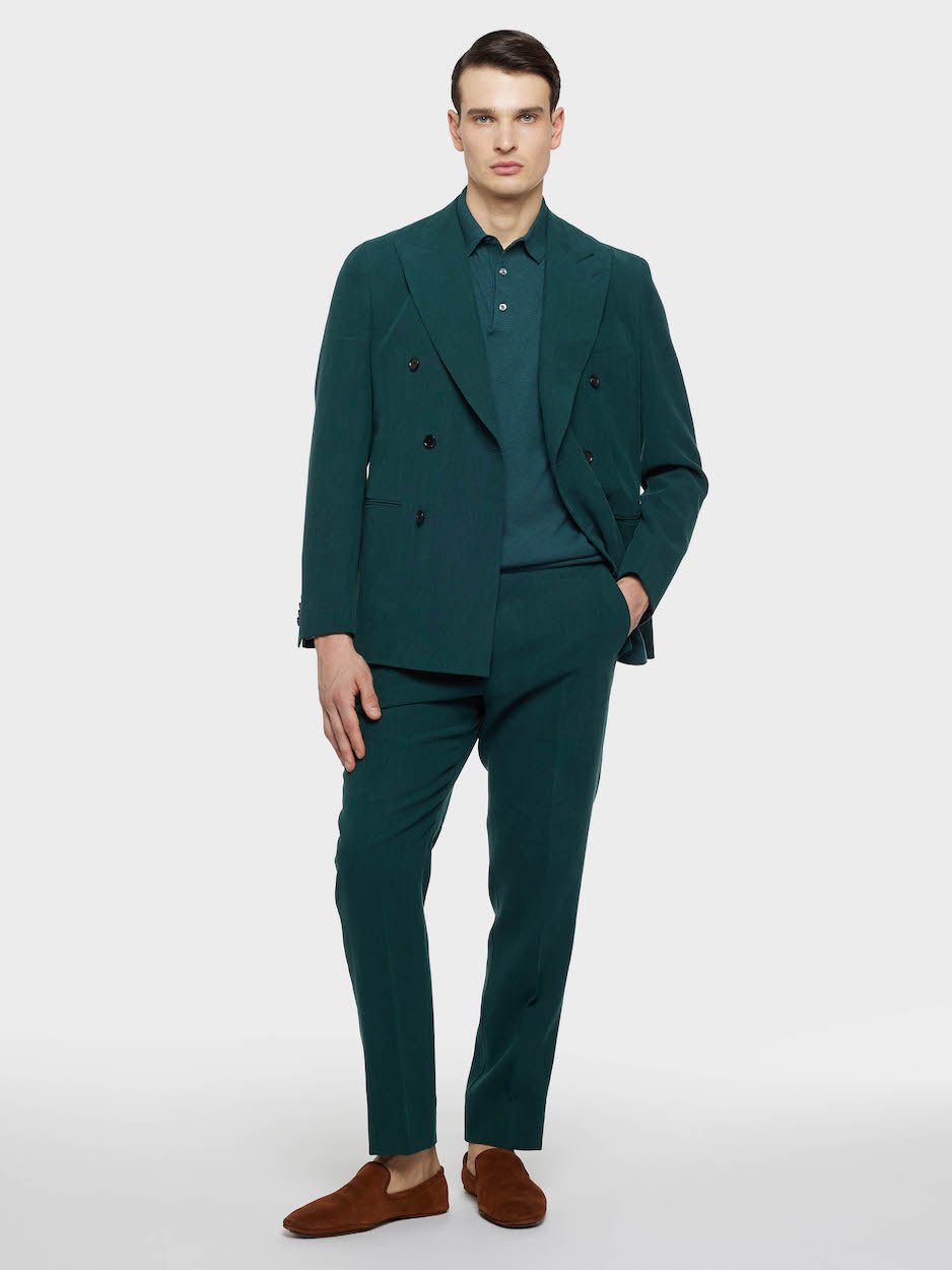 Caruso Menswear Abbigliamento Uomo Polo Polo a maniche corte in cotone verde look 2