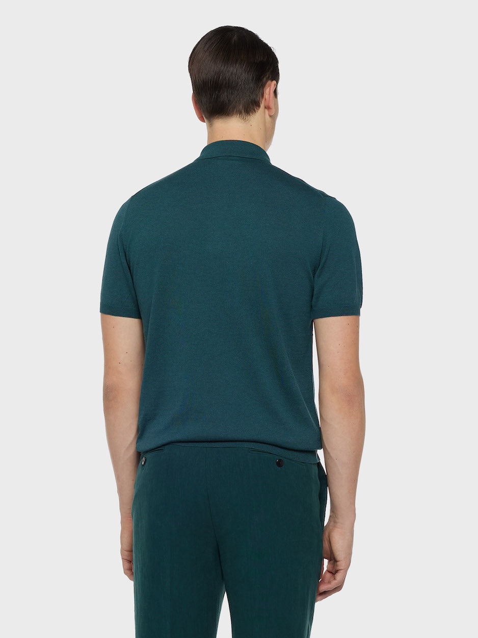 Caruso Menswear Abbigliamento Uomo Polo Polo a maniche corte in cotone verde look 4