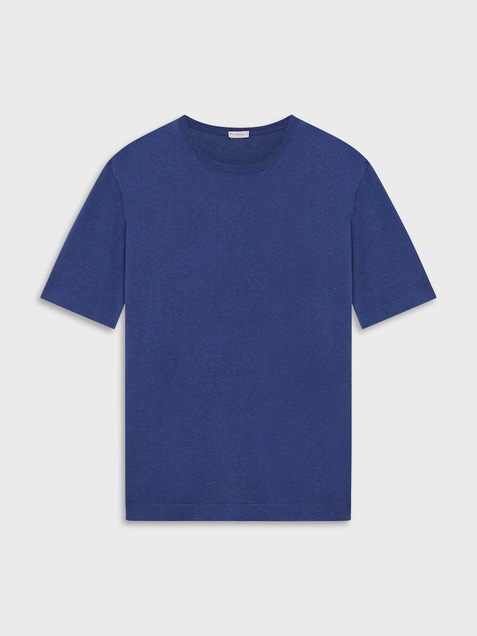 Caruso Menswear Abbigliamento Uomo T-shirt T-shirt in maglia di cotone blu look 1
