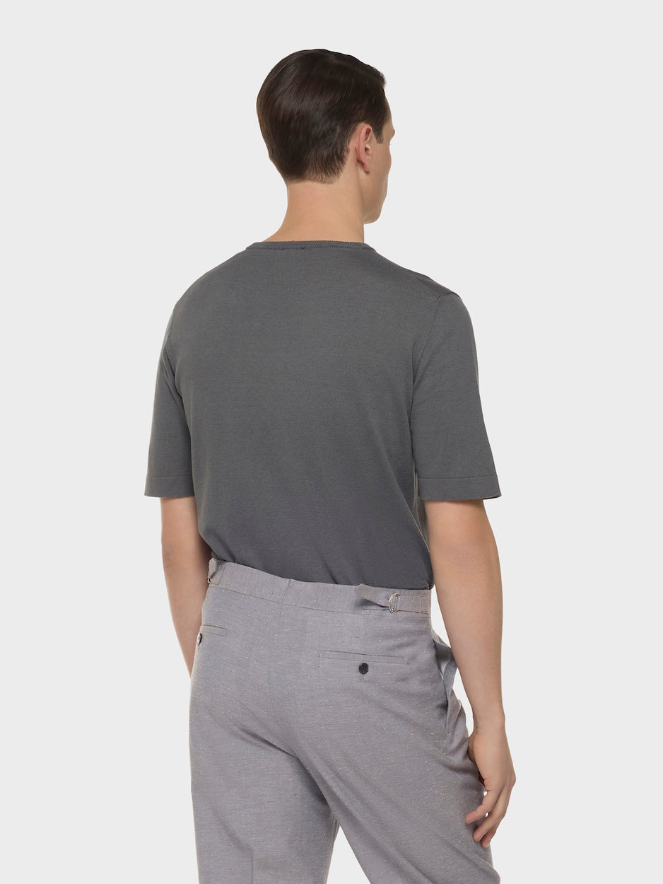 Caruso Menswear Abbigliamento Uomo T-shirt T-shirt in maglia di cotone grigia look 4
