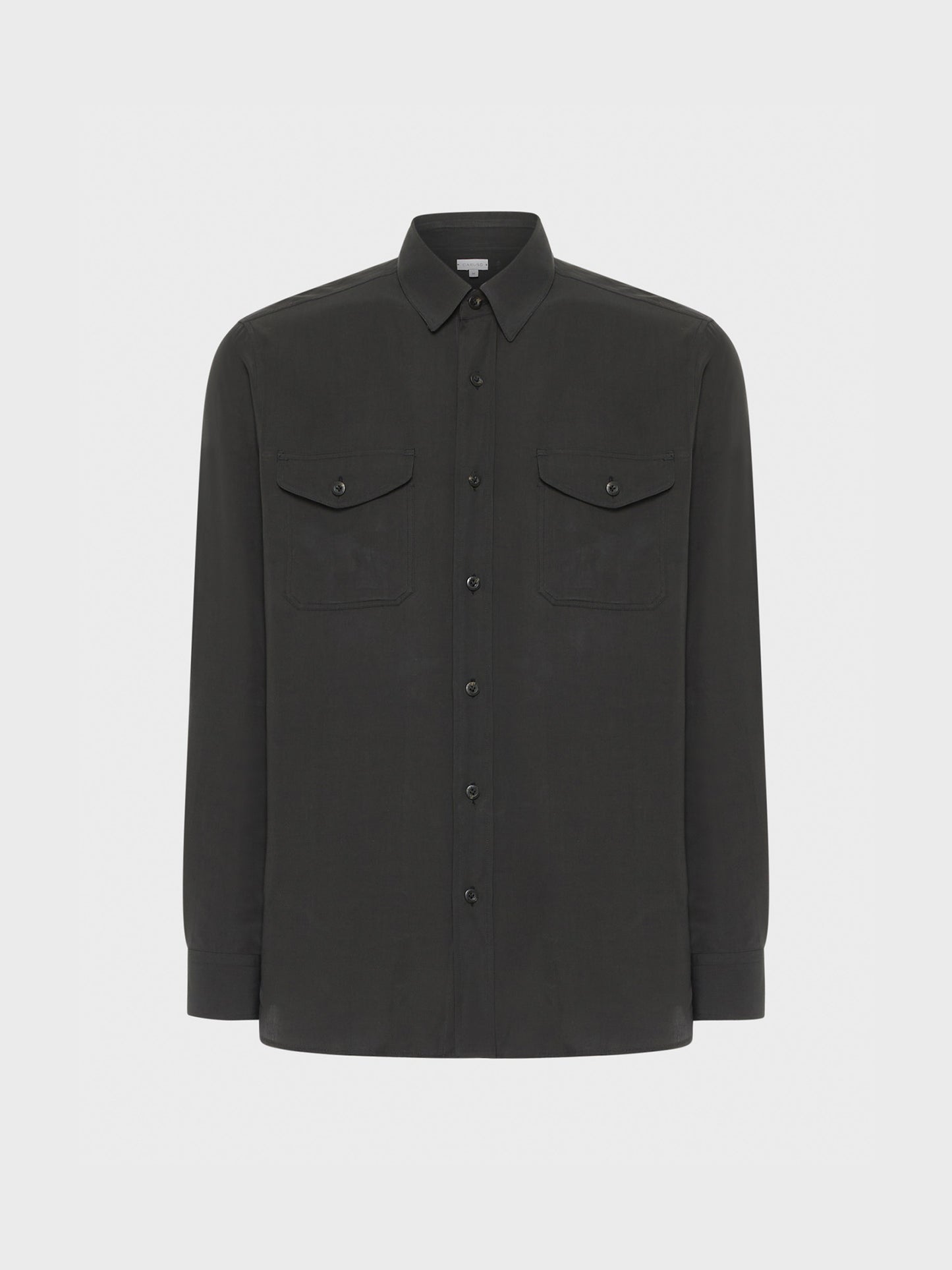 Caruso Menswear Abbigliamento Uomo Camicie Camicia in tencel carbone look 1