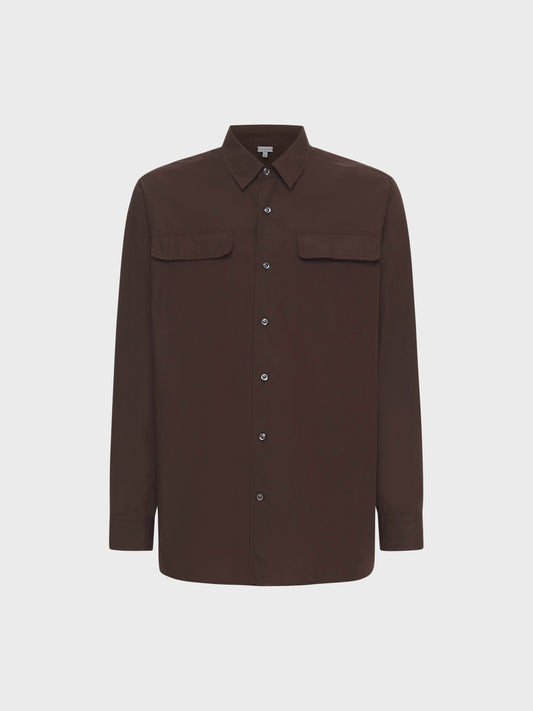 Caruso Menswear Abbigliamento Uomo Camicia in cotone marrone still