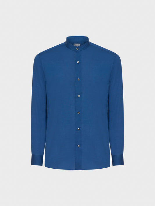 Caruso Menswear Abbigliamento Uomo Camicia coreana in cotone azzurra still
