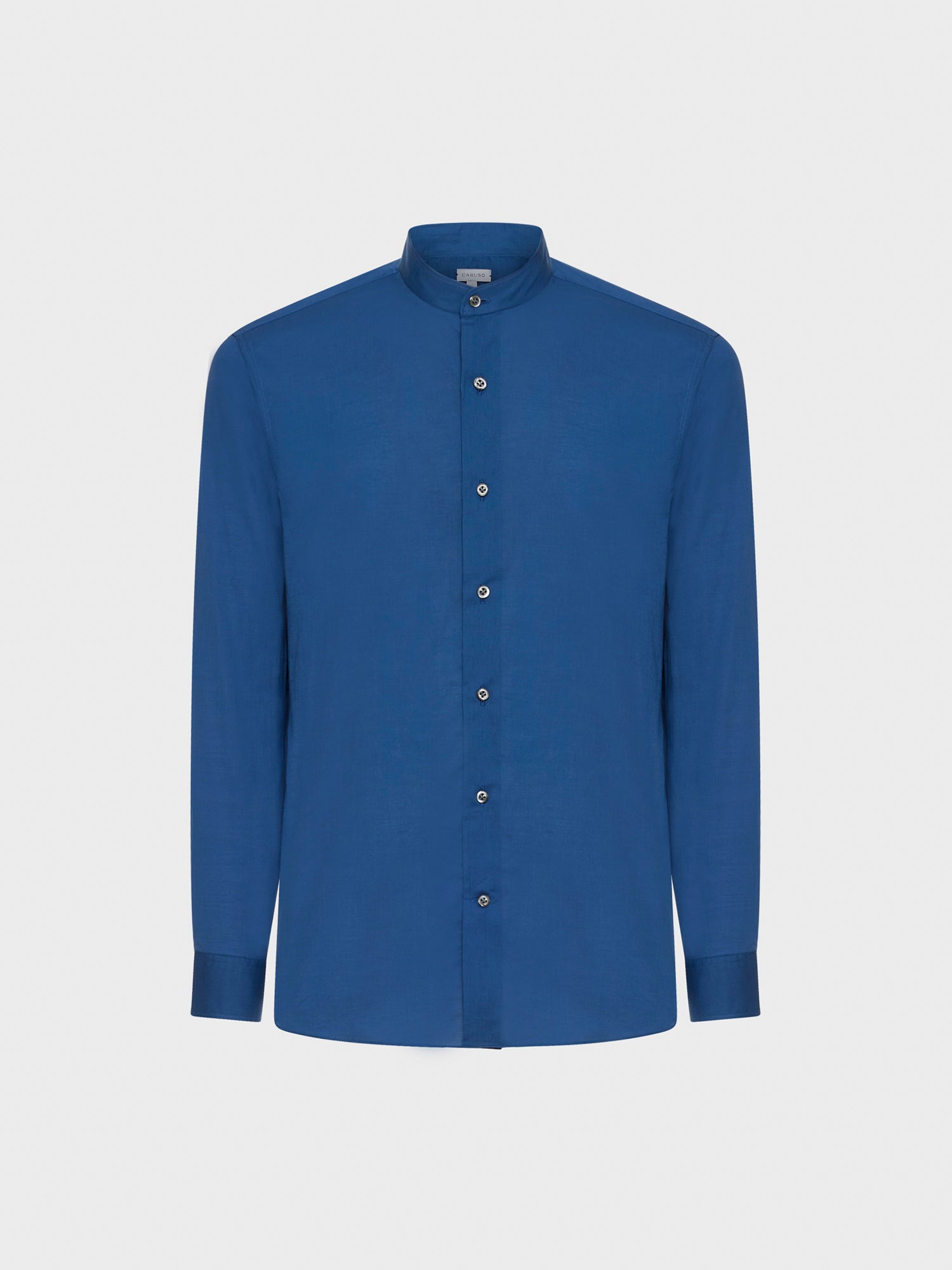 Caruso Menswear Abbigliamento Uomo Camicia coreana in cotone azzurra still