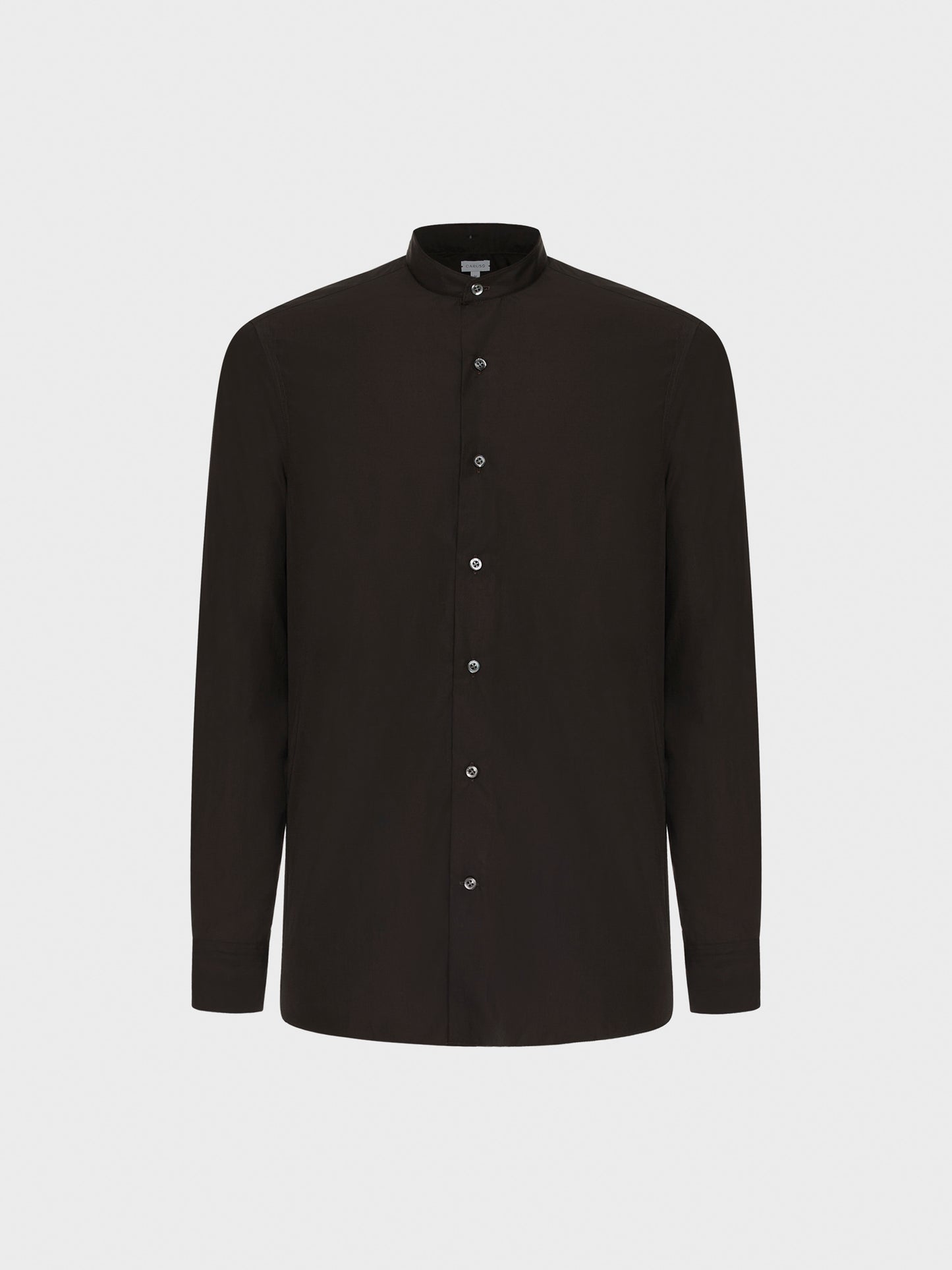 Caruso Menswear Abbigliamento Uomo Camicia coreana in cotone marrone still