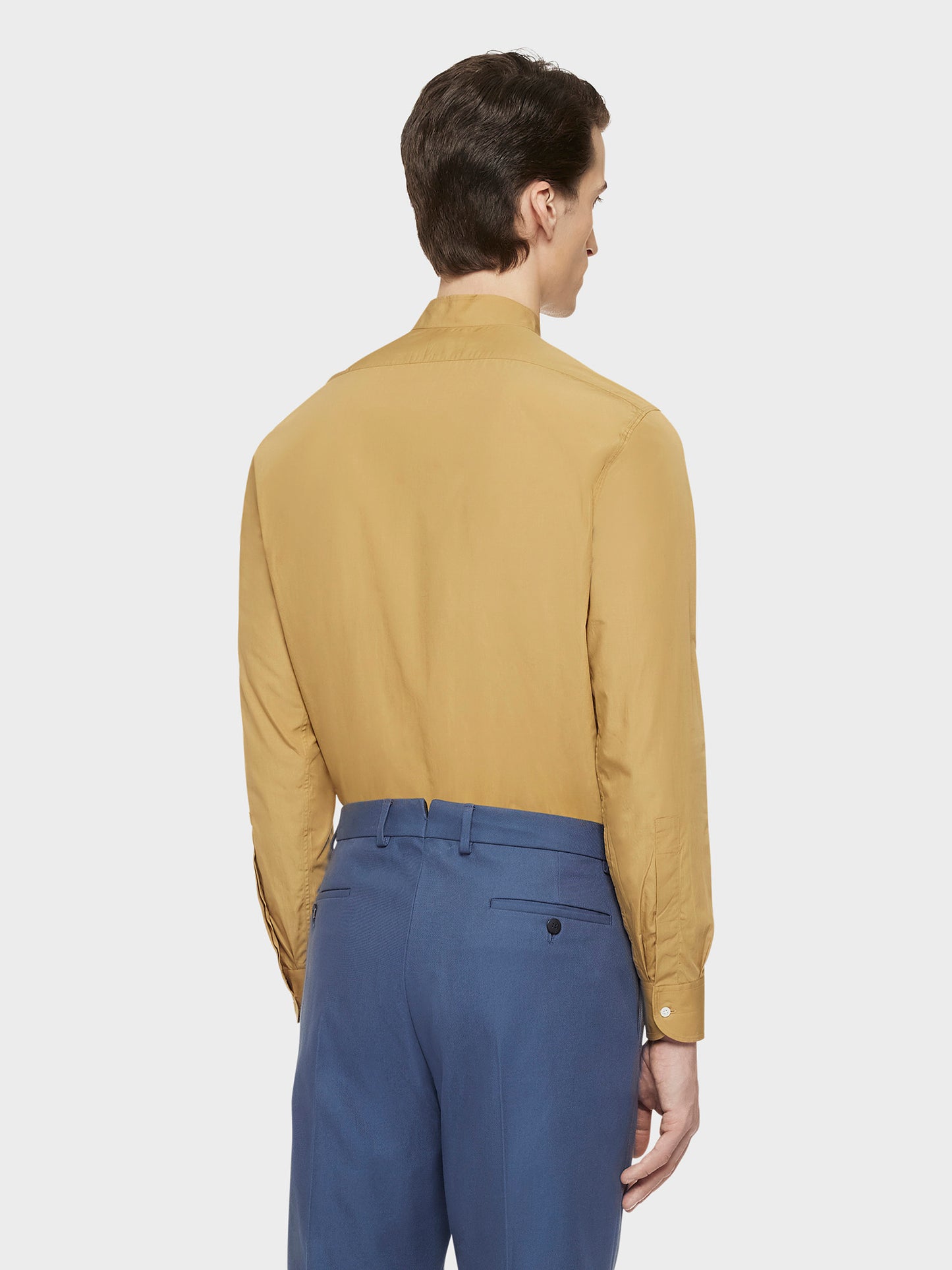 Caruso Menswear Abbigliamento Uomo Camicie Camicia coreana in cotone cammello look 4
