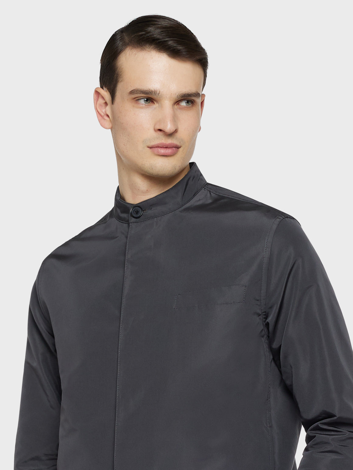 Caruso Menswear Abbigliamento Uomo Blouson Blouson in seta grigia look 5