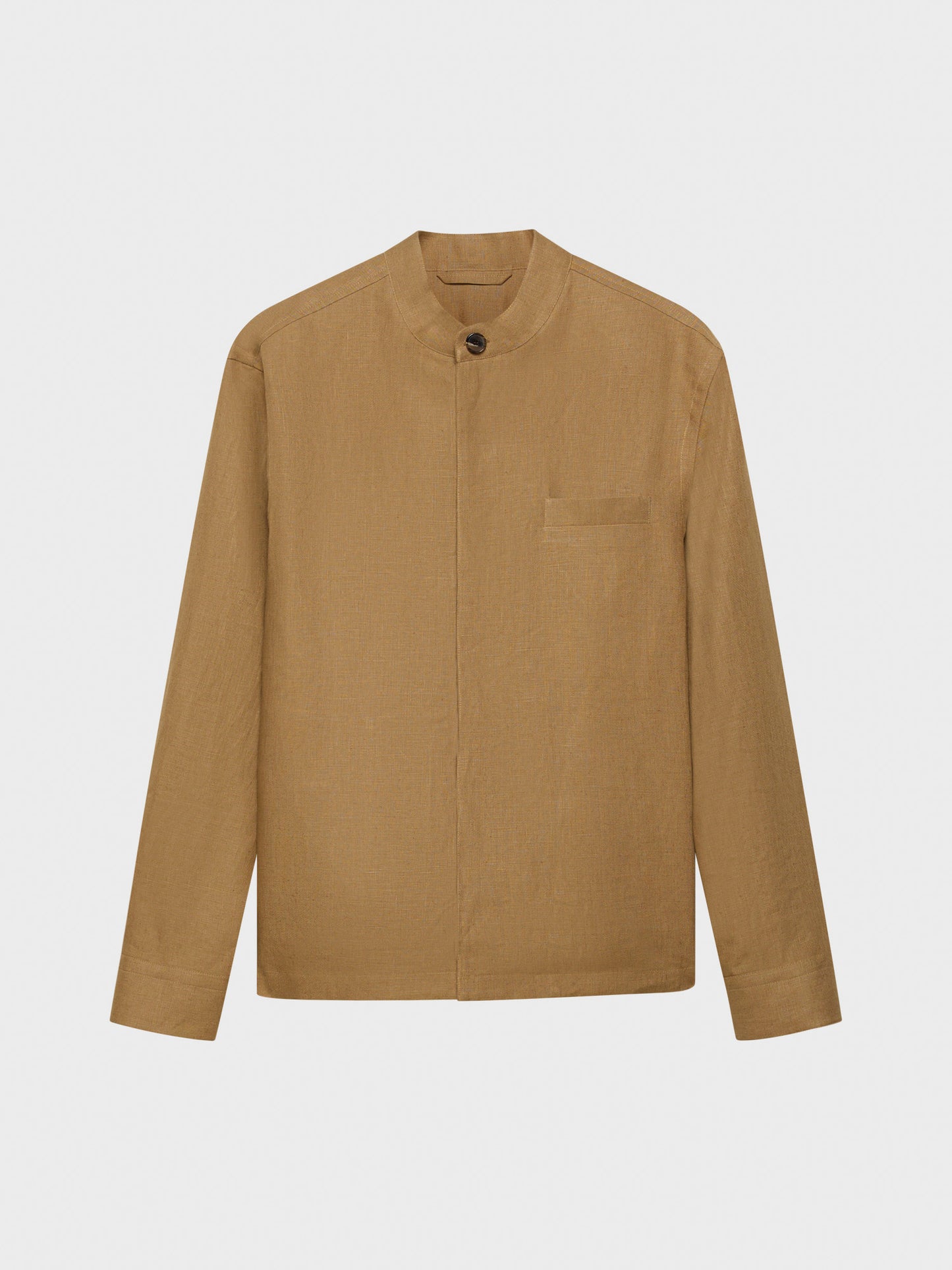 Caruso Menswear Abbigliamento Uomo Overshirt Overshirt in lino irlandese color cammello look 2