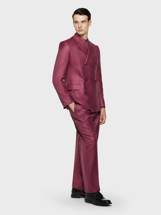Caruso Menswear Abbigliamento Uomo Abiti Abito manon doppiopetto in cashmere e seta bordeaux look 1