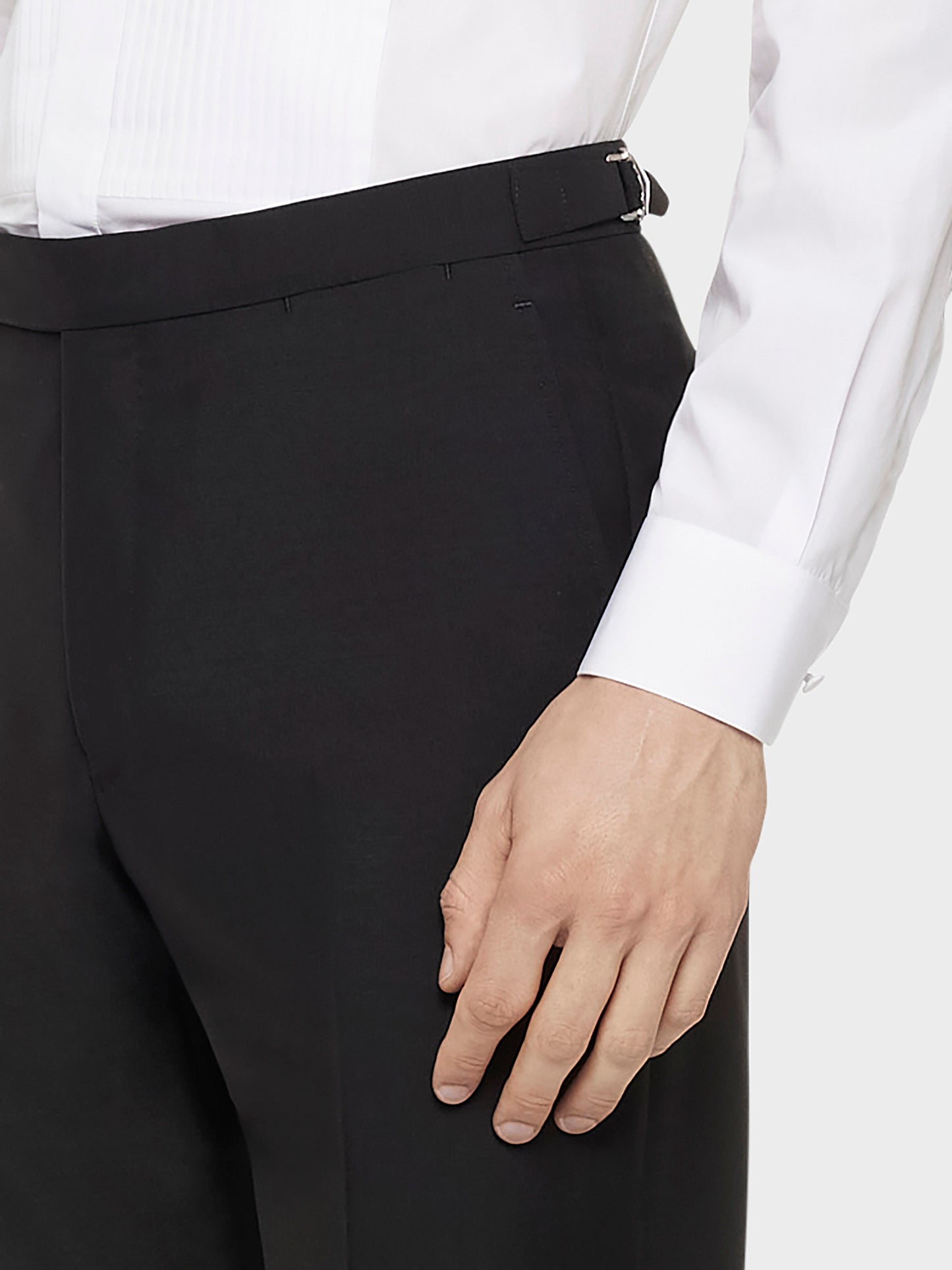 Caruso Menswear Abbigliamento Uomo Pantaloni Pantalone in lana e mohair nero look 5