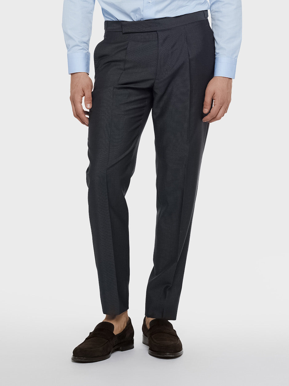 Caruso Menswear Abbigliamento Uomo Pantaloni Pantalone in lana mohair grigio look 3