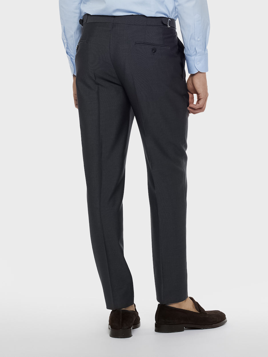 Caruso Menswear Abbigliamento Uomo Pantaloni Pantalone in lana mohair grigio look 4